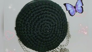 كروشيه شنطة دائرية بخيط الكليم بكل crochet circle bagتفاصيلها