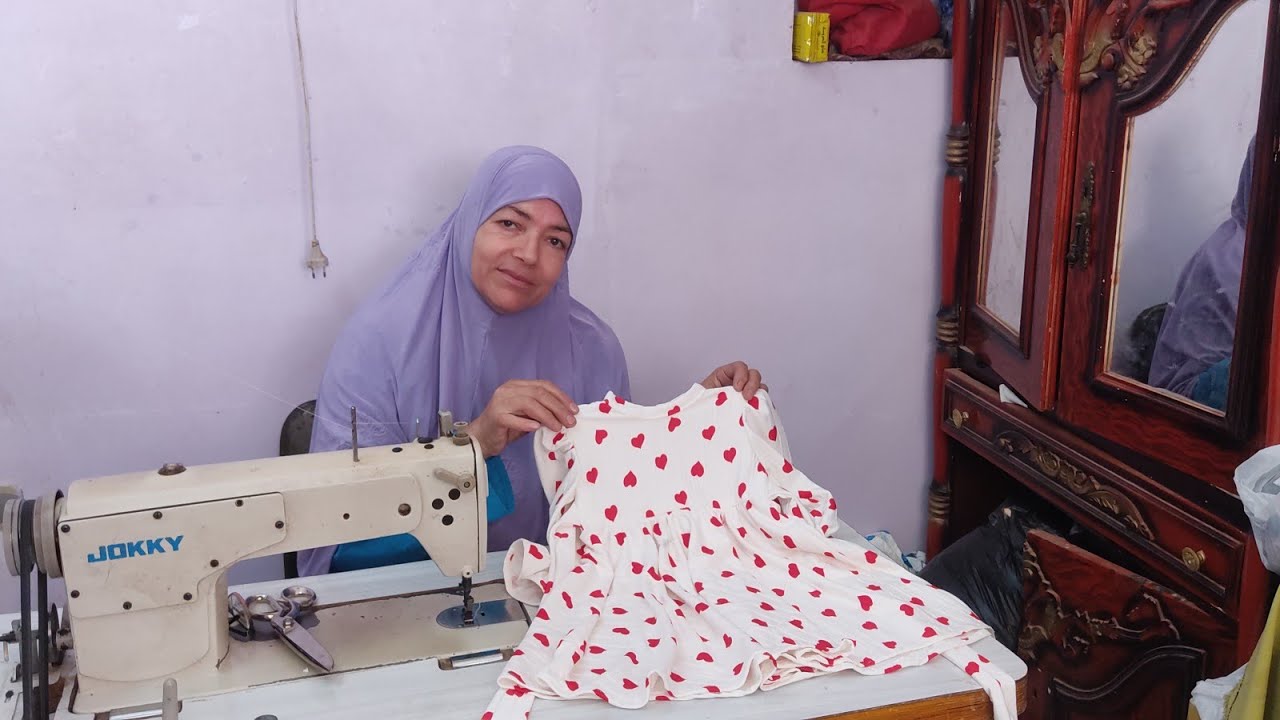 ازاي تقصي وتخيطي فستان طفل عمر سنتين