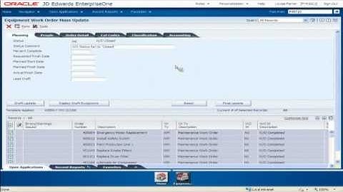 JD Edwards EnterpriseOne 9.1 Mass Work Order Maintenance Demo