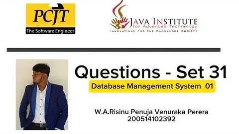 Question Set 31 | Database Management System | Java Institute