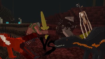 Indoraptor vs SCP-939 and Mutant Zombie Pigman vs Mutant Piglin: MCPE Mob Battles!