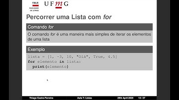 Aula 7.2: Percorrendo Listas | Introdução à Linguagem de Programação Python