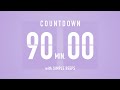 90 Min Countdown Flip Clock Timer / Simple Beeps 🫐 🔔