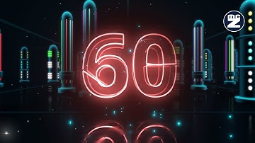 ⏳4K HD #Countdown 60 seconds #Timer #Futuristic #Neon - ⏱ Timer 60 seconds with music - 60 秒倒數