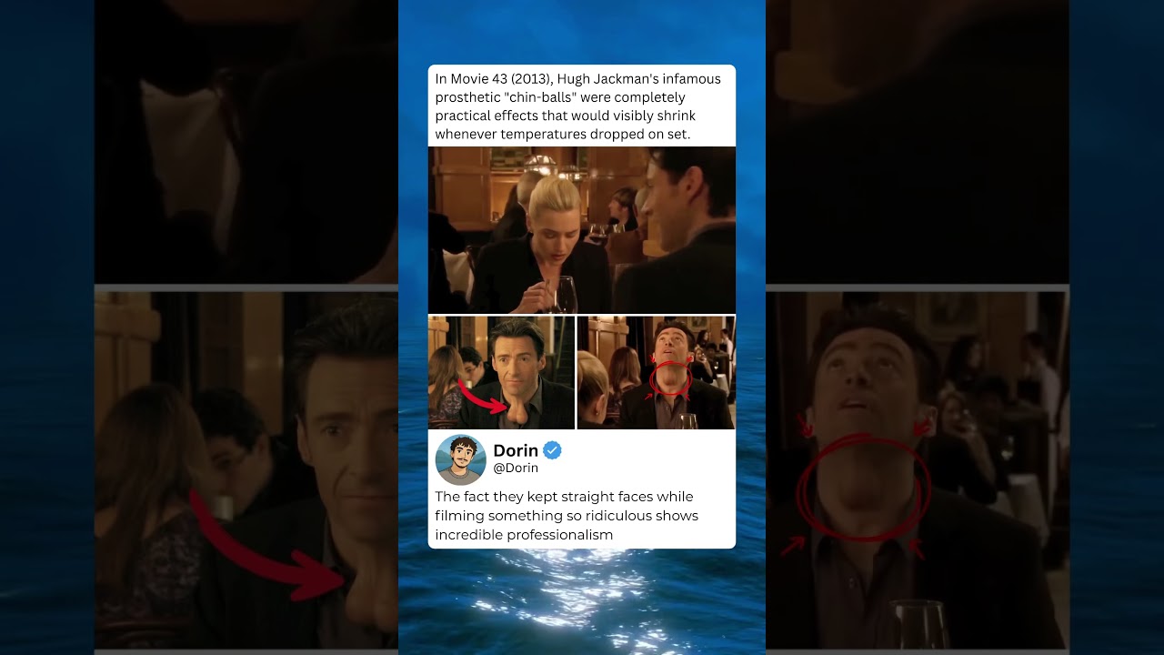 In Movie 43 (2013), Hugh Jackman's infamous prosthetic 