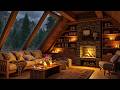 Soothing Jazz Crackling Fireplace For Peaceful Rainy Nights Cozy Cabin Ambience 