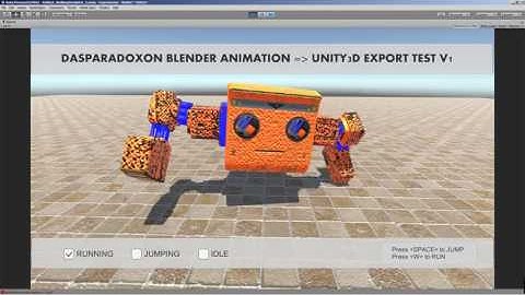 Robot Robby2 - Testing animation/action export to Unity3D from Blender