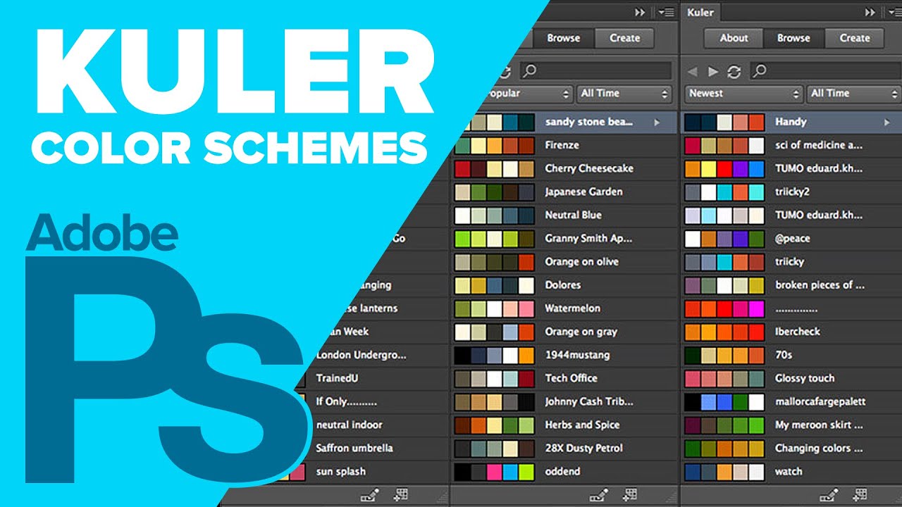 How To Create Color Schemes Using Kuler In Photoshop Youtube