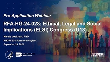 Pre-application Webinar for ELSI Congress U13 (RFA-HG-24-028)