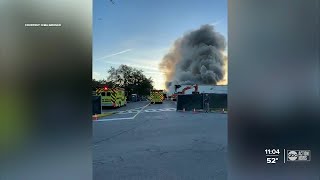 Firefighters respond to major fire at Brandon Mall in the former Sears building