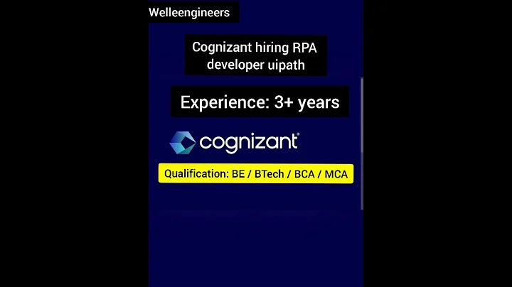 cognizant hiring #rpadeveloper #rpa #jobupdate #jobforall #jobsearch #uipath #jobalert #jobupdate