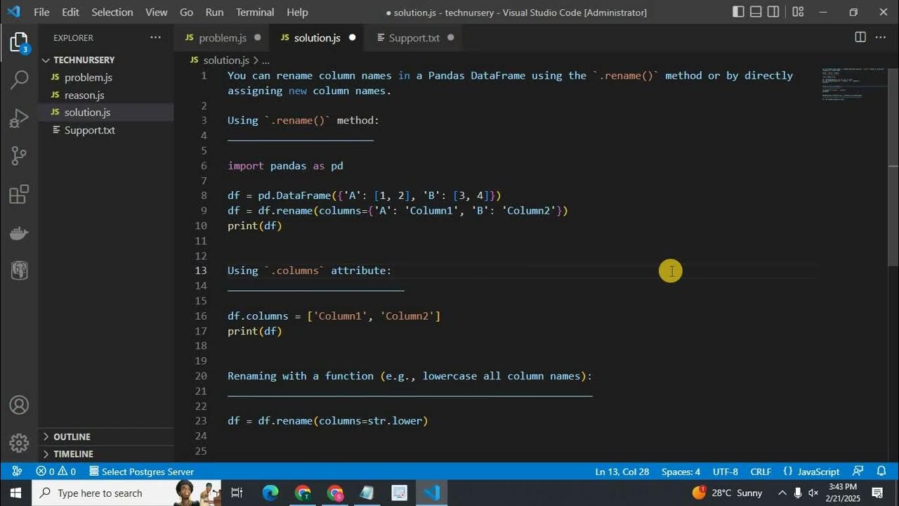 How to Rename Column Names in Pandas (Python Guide) - YouTube