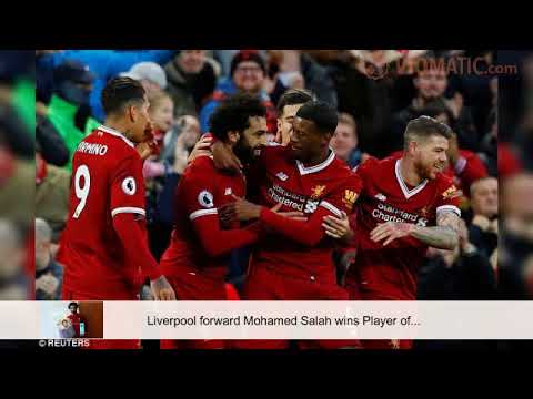 لحظه استلام محمد صلاح افضل لاعب فى الدورى الانجليزى شهر نوفمبر 