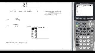 1630 video 7 Input Matrices into a TI calculator
