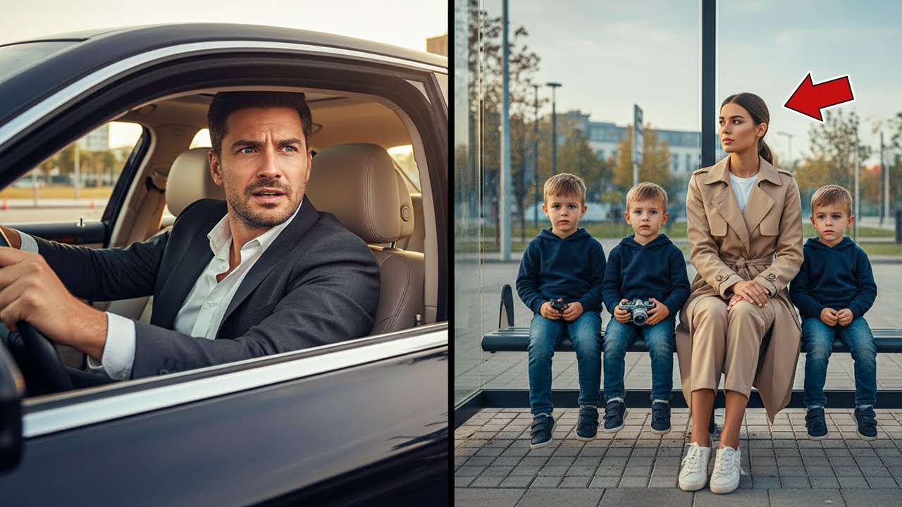 Un millionnaire voit son ex au bus avec trois garçons qui lui ressemblent… il s’approche