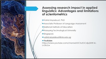 Introduction to Bibliometric and Scientometric Review (Vahid Aryadoust)