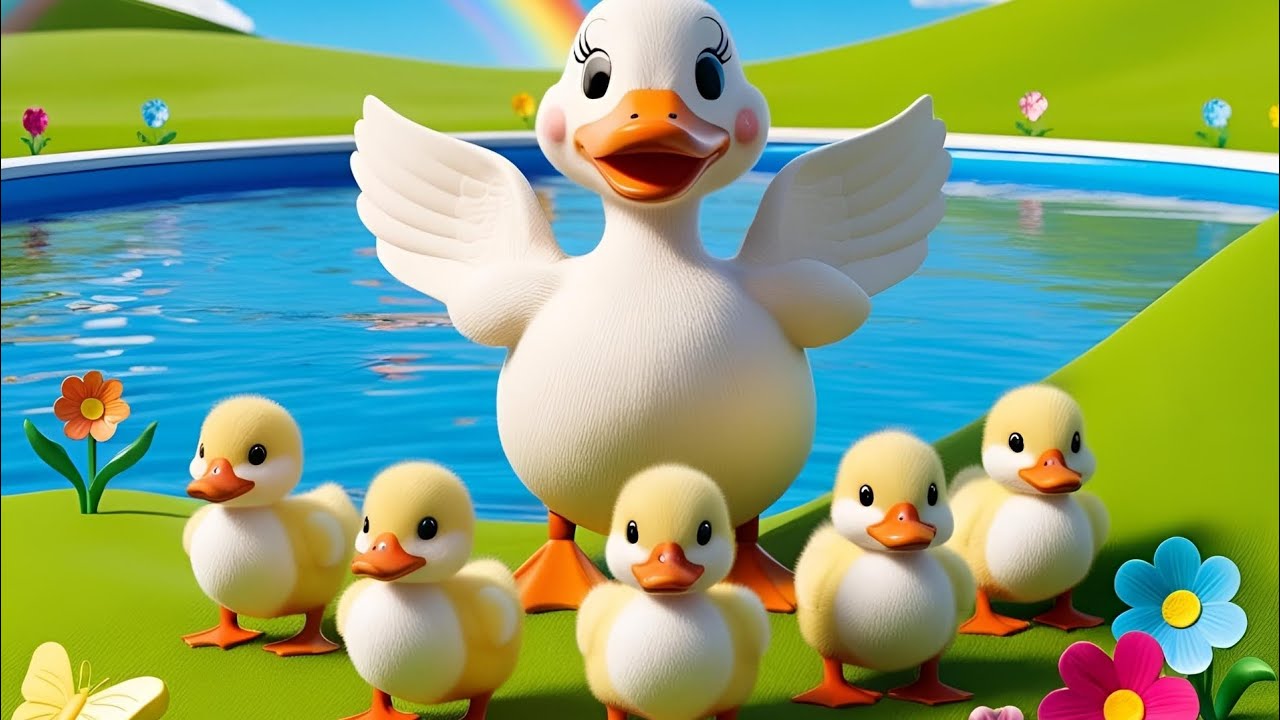 Five Little Ducks🦆 | Nursery Rhyme for Kids in English| Sing Along with Mama Duck!🎶
