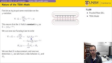 ZEIT3220 - Lecture 08b - TEM Modes on Parallel Plates