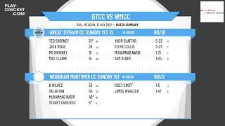 Great Totham CC Sunday 1st XI v Woodham Mortimer CC Sunday 1st XI