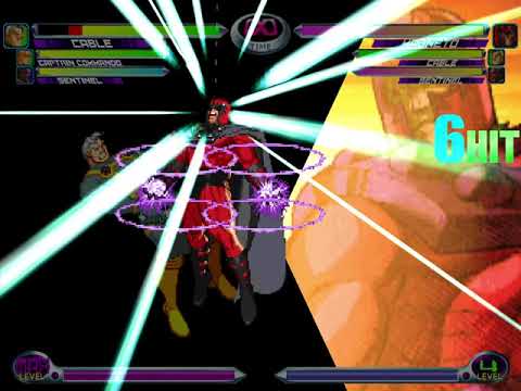 MvC2 - that ain't safe - Magneto Hyper Grav into Tempest (punish with Cable-Cap, mid-screen)