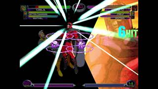 MvC2 - that ain't safe - Magneto Hyper Grav into Tempest (punish with Cable-Cap, mid-screen)