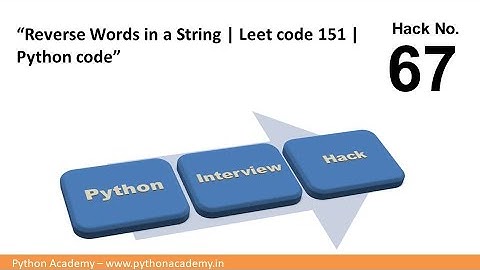 Reverse Words in a String | Leet code 151 | Python code