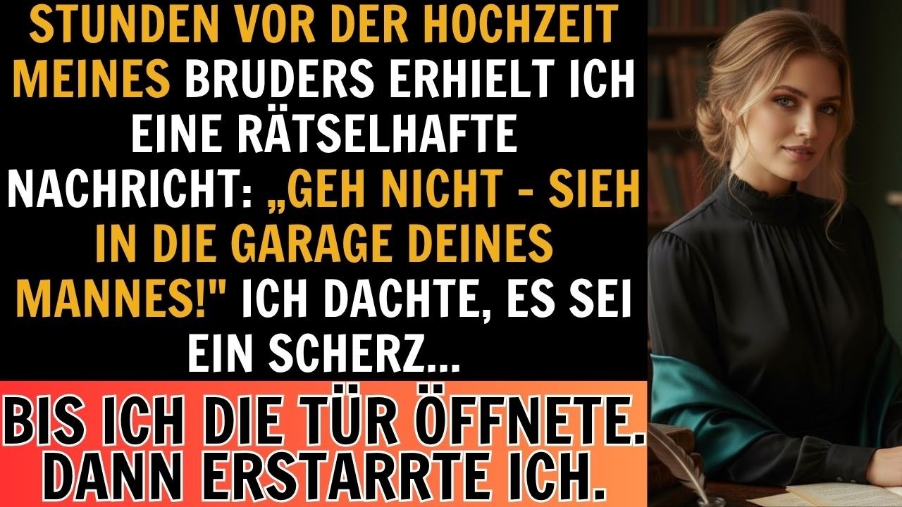 Die Nachricht kam um neun Uhr morgens, drei Stunden vor der Hochzeit meines Bruders. Ich stand im Badezimmer, Mascara in der Hand, und starrte auf mein Handy. „Geh nicht zur Hochzeit. Schau in der...