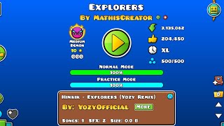 Explorers 100% All coins! By MathisCreator. Geometry dash Mobile 
