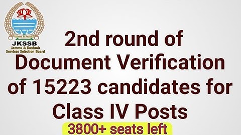 Class IV posts 2nd round of Document verification by #JKSSB