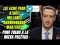 ¡Se echa para atrás! Zuckerberg pone freno a nueva política. Millones abandonaron Whatsapp.