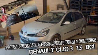 Tuto Révision complète Vidange Filtres / Renault Clio III 1.5 dCi