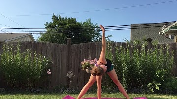 Twist from wide legged forward fold