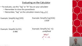 Math 100 Ch 1.7 Logarithmic Models
