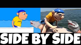 SML Movie: Jeffy's Pet Shark! Animation and Original Video! | Side by Side!