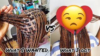 WHAT I WANTED vs WHAT I GOT 🤧|| KNOTLESS BOX BRAIDS ON NATURAL HAIR *See what I got ||THEOGLIVING screenshot 3