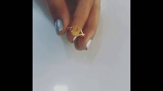 pukhraj stone gold ring design for ladies