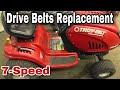 How To Replace The Drive Belts On A Troy-Bilt/Yard Machine 7-Speed Riding Mower with Taryl