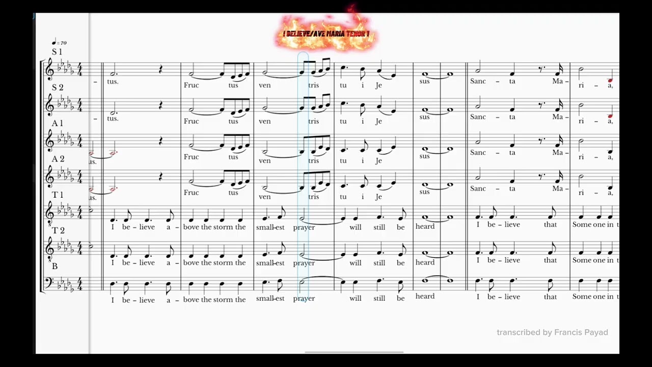 I BELIEVE/AVE MARIA QUODLIBET - TENOR 1 PART