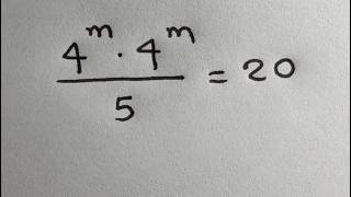 Solve for m in this nice exponential equation | Math Olympiad Mathematics