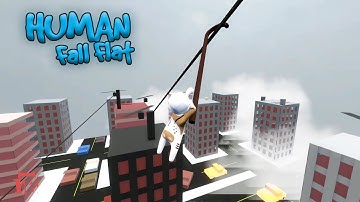 Human Fall Flat - Rooftops Level Walkthrough | Custom Map | Steam Workshop | Full Gameplay