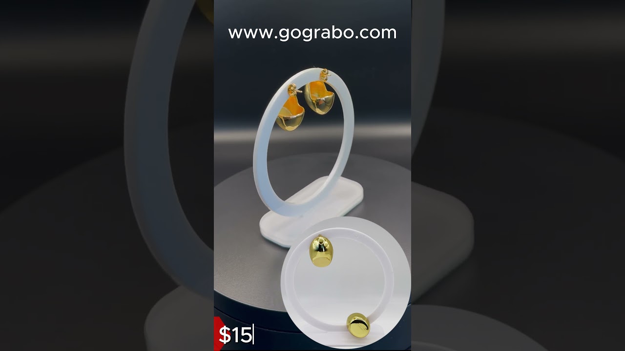 Irregular Oval Stud Earrings  Versatile Stainless Steel Jewelry by GoGrabo