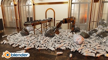 Robotic Arm - Blender Rigid Body Physics Simulation - CGI Animation - Cycles X