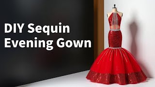 I MADE A DRESS THAT ACTUALLY STOPS TRAFFIC?! 🤯 DIY Red Sequin MASTERPIECE