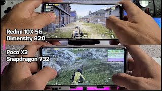Poco X3 vs Redmi 10X 5G Speed test Gaming comparison PUBG! Snapdragon 732 vs Dimensity 820 Who wins?