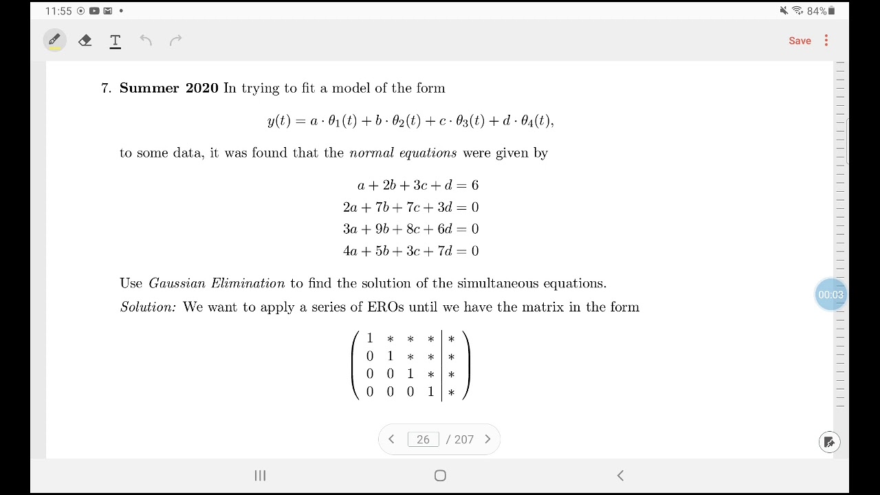 Gaussian Elimination V - YouTube