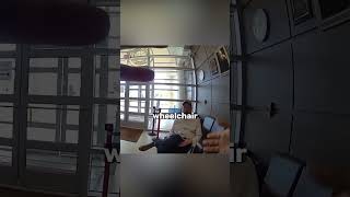 A woman calls the police to arrest a man in a wheelchair.