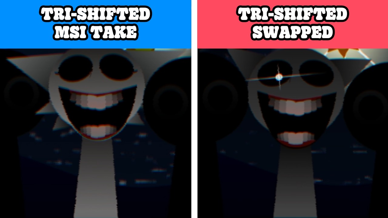 Incredibox Sprunki Tri-Shifted Msi Take vs Tri-Shifted Swapped