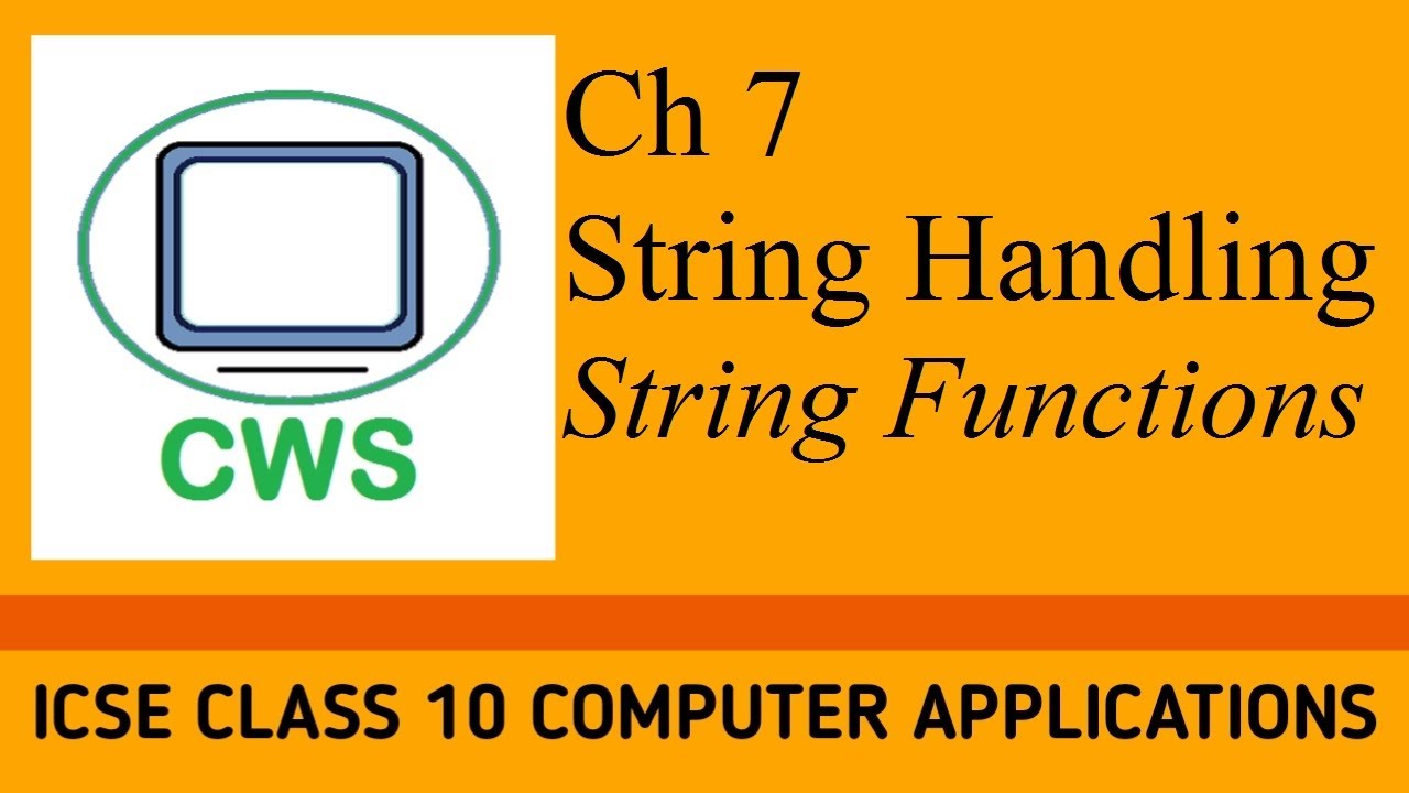 Ch 7 String Handling String Functions - YouTube