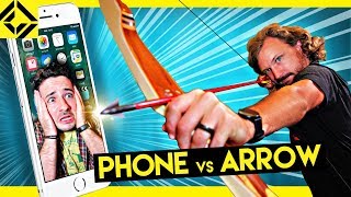 iPhone Archery Challenge DON'T HIT THE PHONE