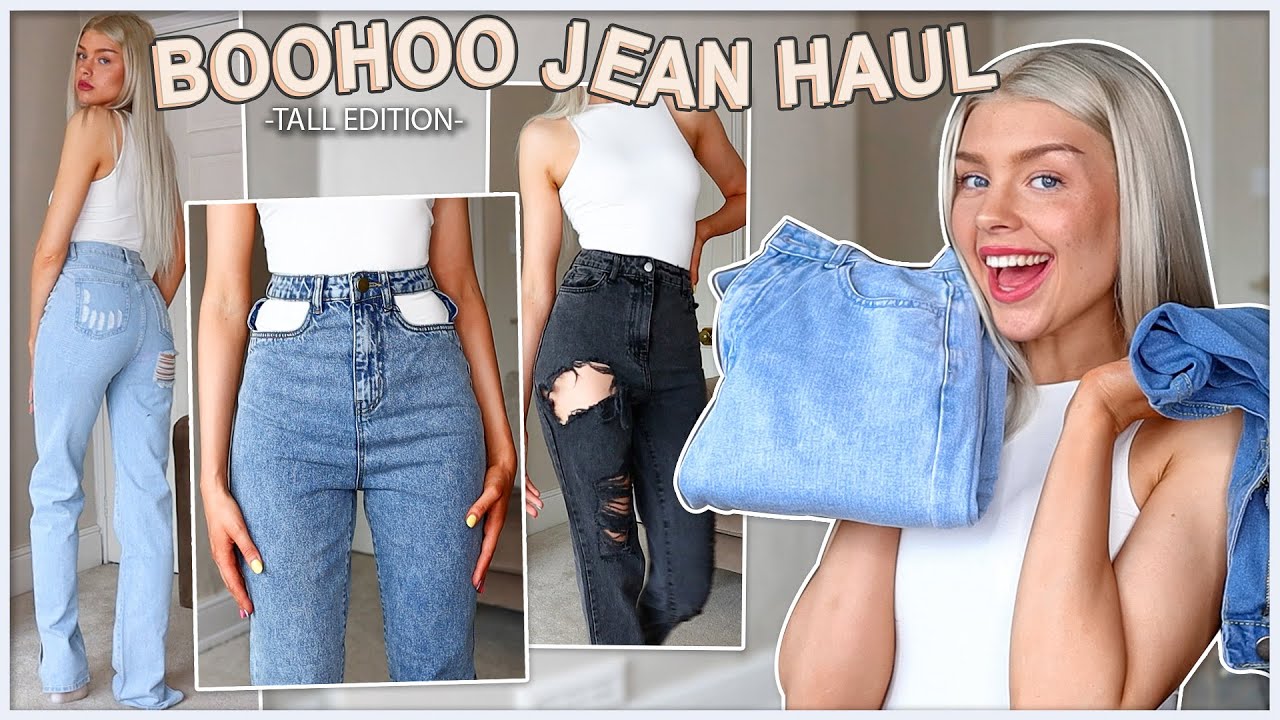 BOOHOO JEANS TRY ON HAUL, JEANS FOR TALL WOMEN